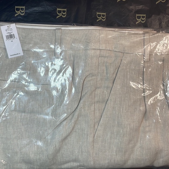 BANANA REPUBLIC 100% Italian Linen Palma Wide-Leg Pants, Cream, Size 14 - Picture 7 of 9